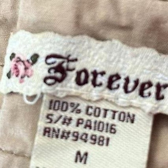 Vintage Y2K Micro Mini Skirt Medium Cargo Forever 21 2000s Tan Beige Low Rise - Picture 7 of 8